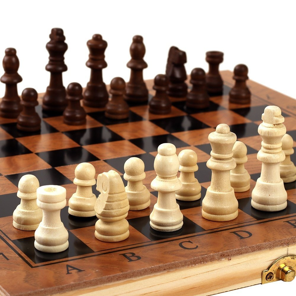 Игра настольная 3 в 1: нарды, шахматы, шашки - доска 29х29 см  #1