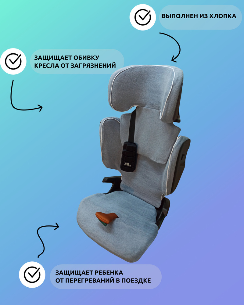 Летний защитный чехол для автокресла Britax Roemer Kidfix i-Size (серый)/Аксессуар для автокресла  #1