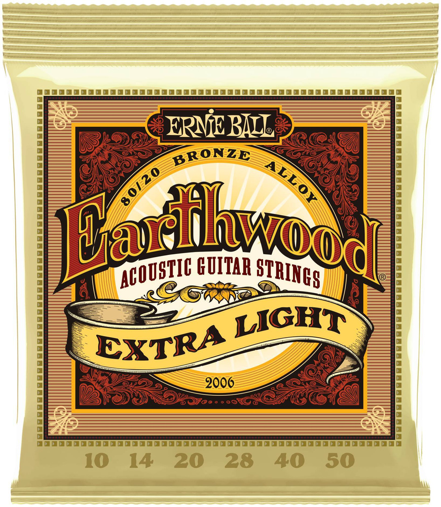 ERNIE BALL 2006 Earthwood 80/20 Bronze Extra Light 10-50 Струны для акустической гитары  #1