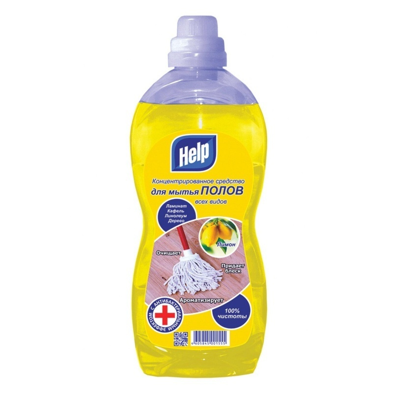 Средство для мытья пола Help концентрат, 1000 мл, Лимон (4-0303)  #1