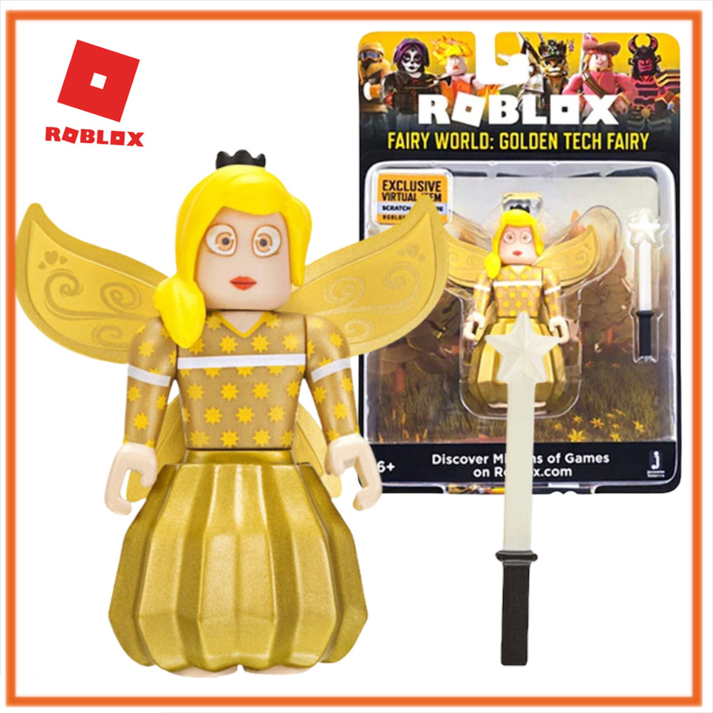 Roblox Фигурка героя Fairy world: Golden tech fairy с аксессуарами ROG0116/ Роблокс игрушка с кодом Золотая #1