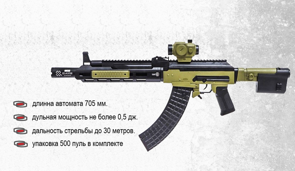 Детский Пневматический Автомат Калашникова - Noveske АК 47 PUBG KillerZone. С пластиковыми пульками и #1