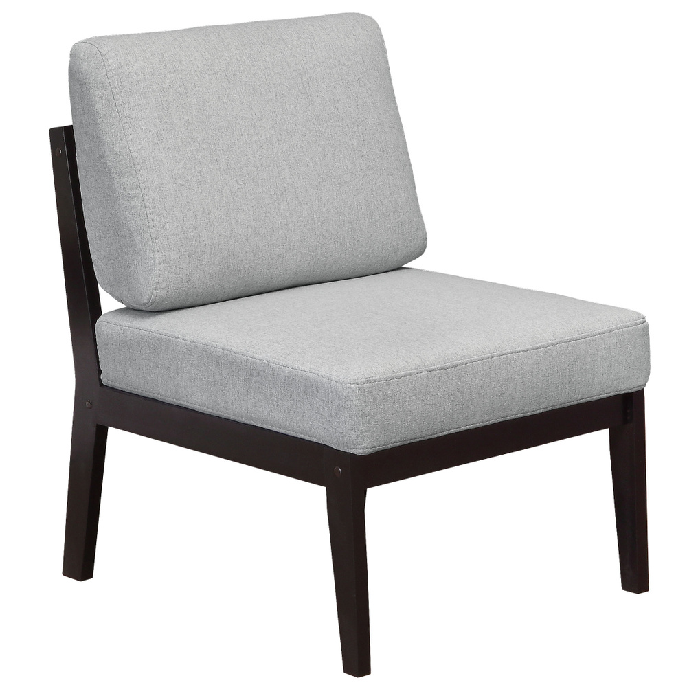 Кресло Мебелик Массив мягкое ткань серый, каркас венге #1