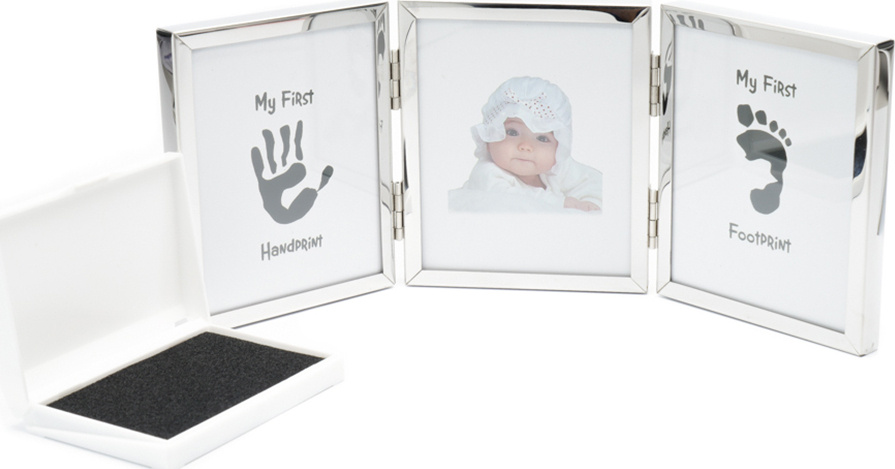 Fotografia Фоторамка "Отпечатки ладошек и ножек (Silver Gift Set Triple)", 3 фото  #1