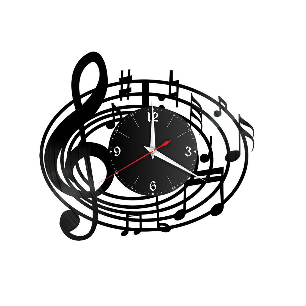 RedLaser Настенные часы "Музыка (Скрипичный ключ) из винила, №15 ", 30 см  #1
