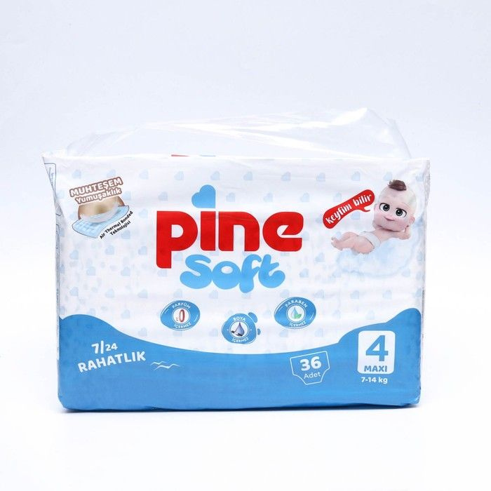 Подгузники детские Pine Soft 4 Maxi (7 - 14 kg), 36 штук #1