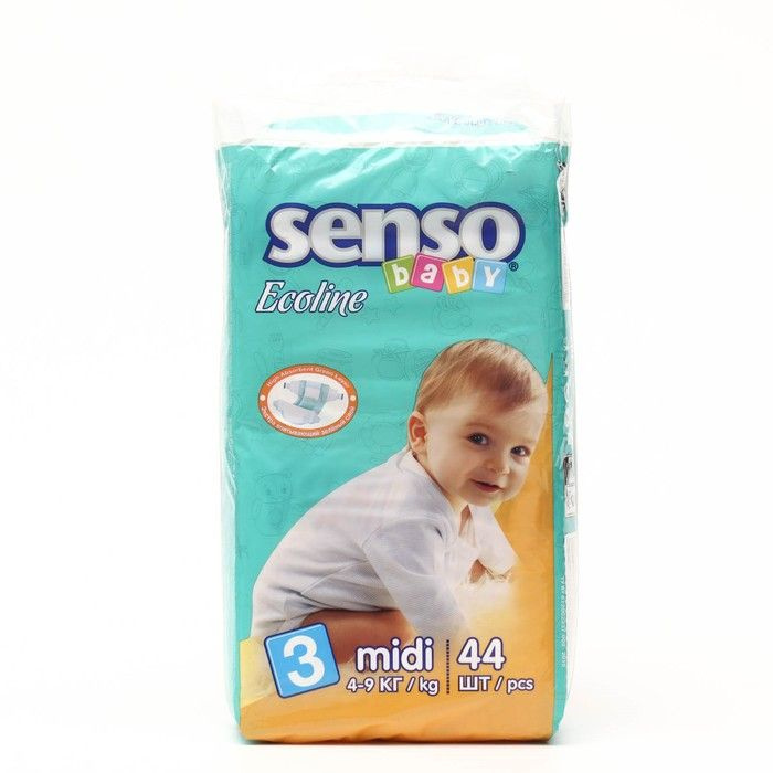 Подгузники Senso Baby Ecoline Midi (4-9 кг), 44 штуки в упаковке #1
