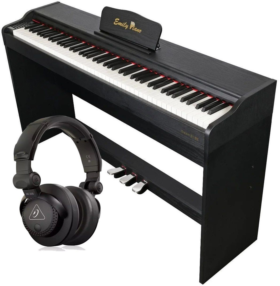 EMILY PIANO D-51 BK - Цифровое фортепиано со стойкой, чехлом и наушниками BEHRINGER HC 200 в комплекте, #1