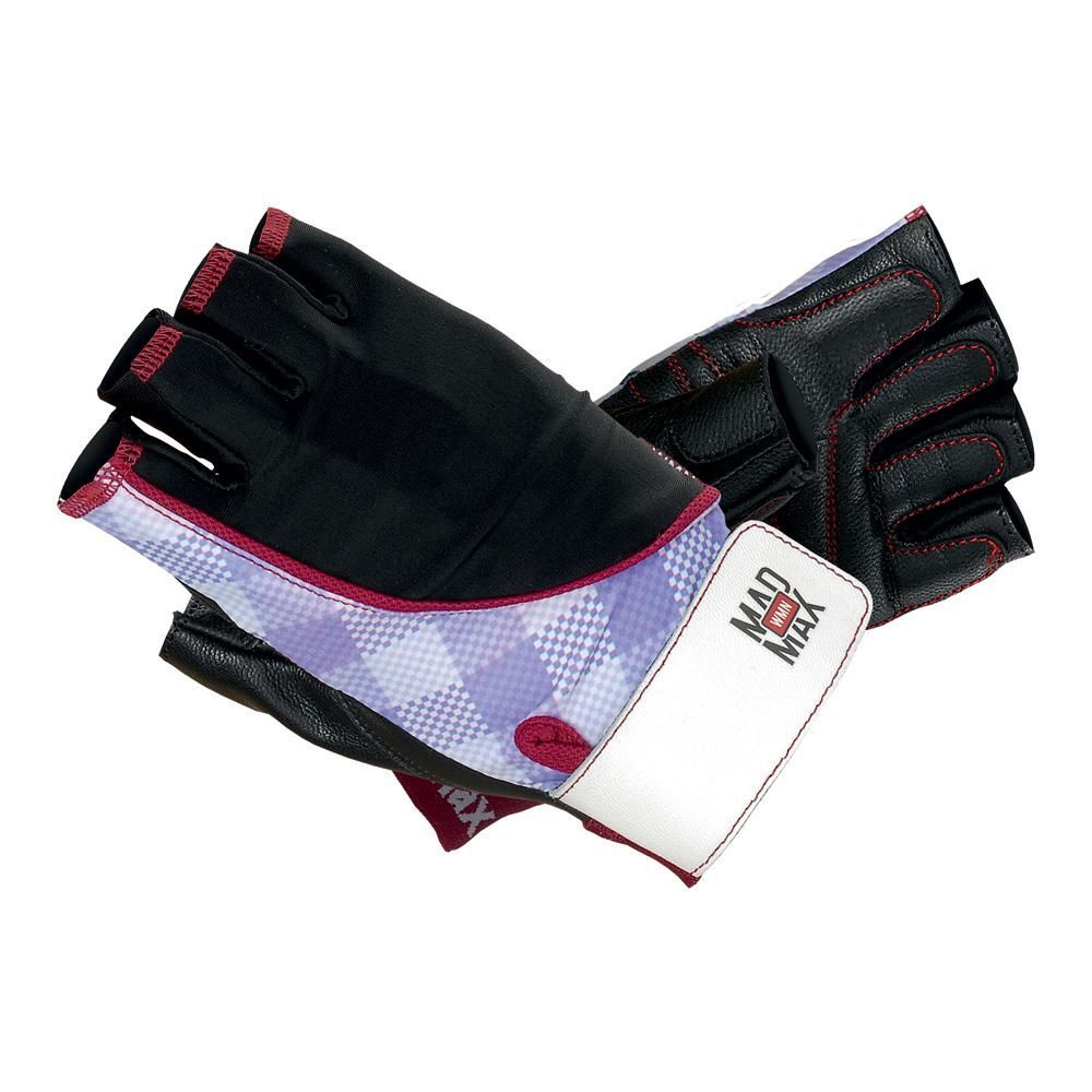 Перчатки спортивные для фитнеса женские Mad Max Nine-Eleven, размер L, черно-фиолетовые  #1