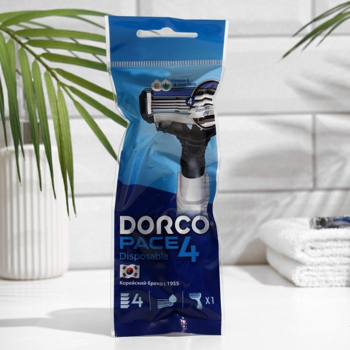 Станок для бритья одноразовый Dorco Pace 4, 4 лезвия, увлажняющая полоска, плавающая головка  #1
