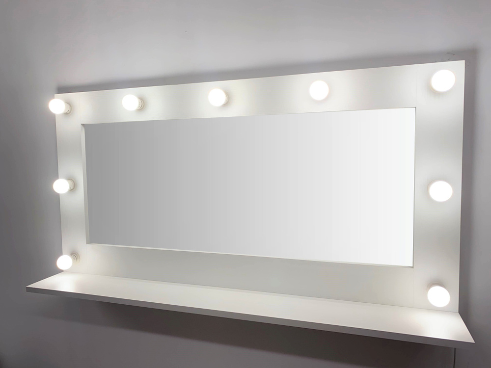 Гримерное зеркало BeautyUp 60/120  с полочкой и лампочками #1