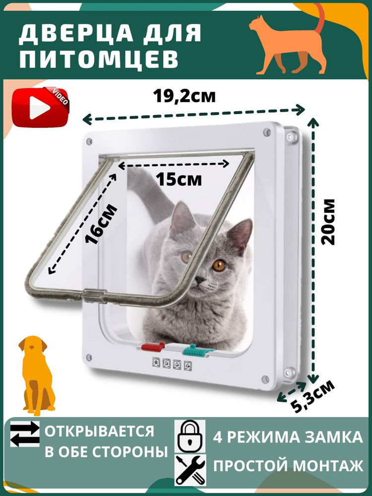 Дверца для животных / Дверка для кошек / Лаз для питомцев - купить с ...