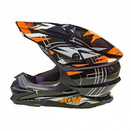 AIM Шлем кроссовый JK803S Orange/Black M #1