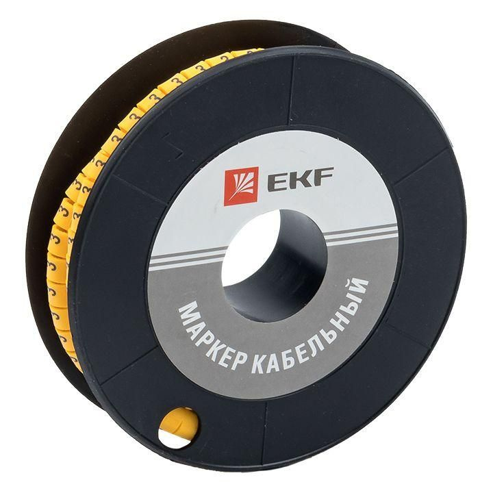 Маркер каб. 1.5кв.мм "3" (к-1000ед) (ЕС-0) EKF plc-KM-1.5-3 #1