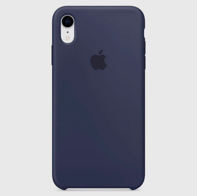 Силиконовый чехол Soft Touch на iPhone (Айфон) XR (с логотипом), темно-синий  #1