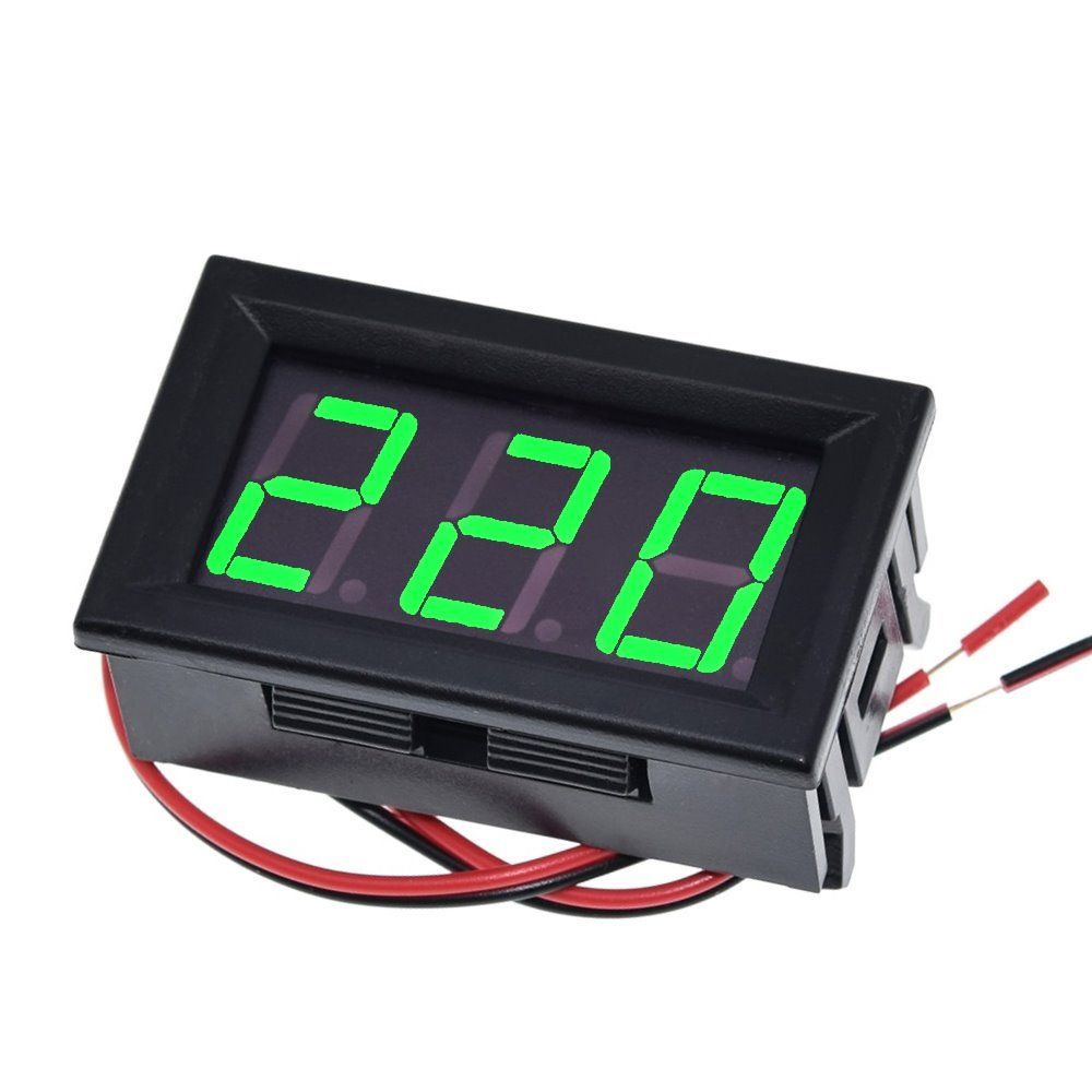 Digital AC Voltmeter 70-500V Green, Цифровой вольтметр переменного тока  220В, диапазон 70-500В AC, 3-разрядный зеленый дисплей, размеры 48x29x22мм,  XUWEI купить по выгодной цене с доставкой по Москве и всей России |  Интернет-магазин