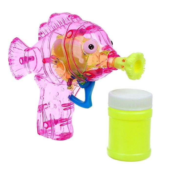 Мыльные пузыри "Рыбка-пистолет" со светом, 50 мл, цвета МИКС  #1