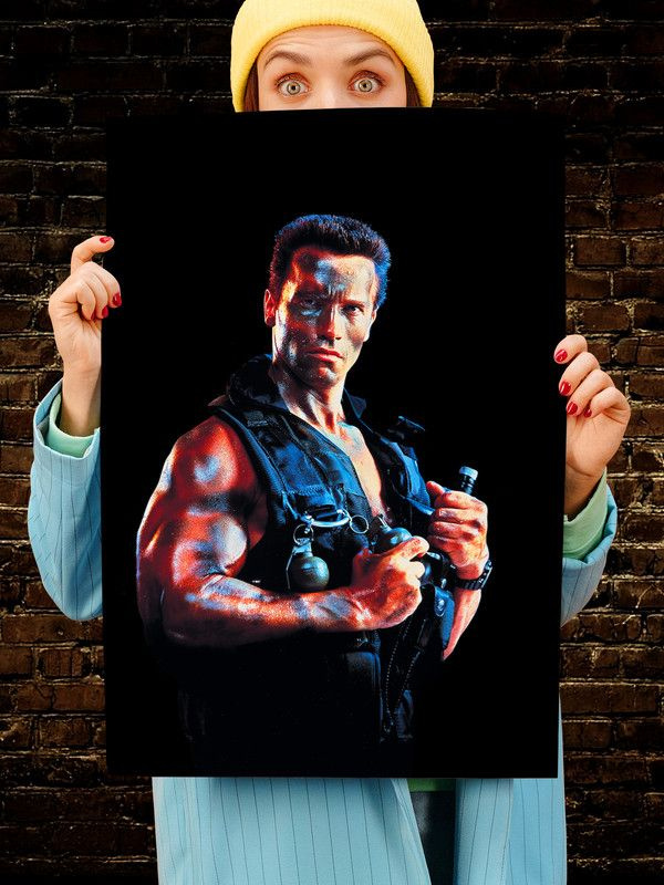 Постер интерьерный Арнольд Шварценеггер, 70х46 см. Матовый яркий. Командо Джон Матрикс Commando  #1