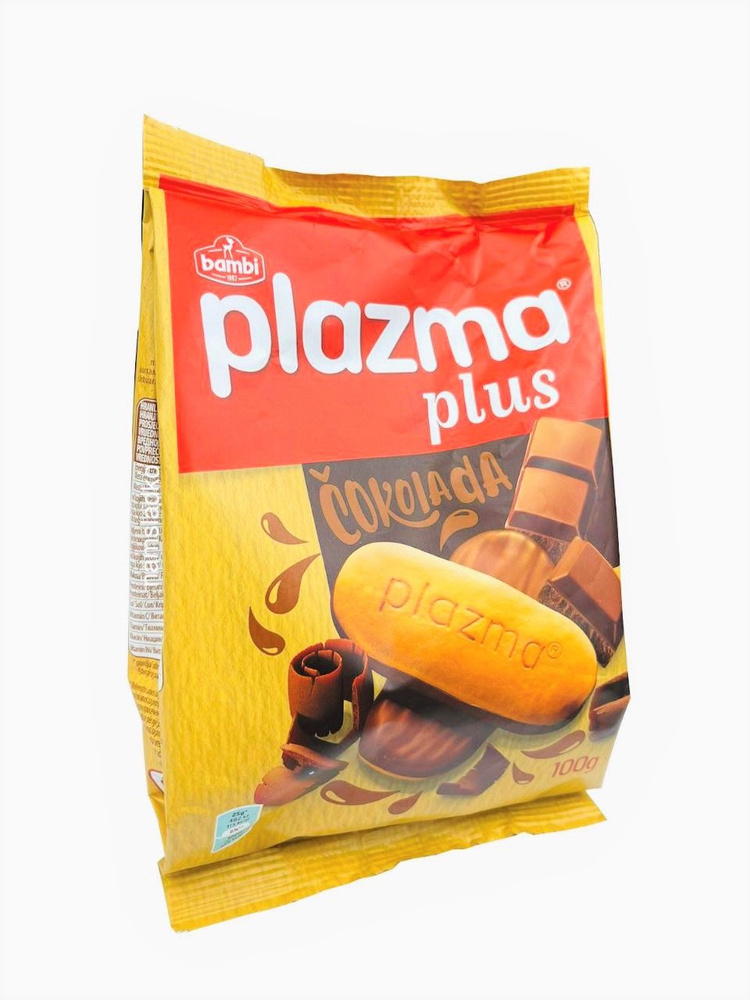 Печенье Plazma Plus с шоколадом - 12 шт * 100 грамм - Печенье Плазма Плюс. Европа  #1