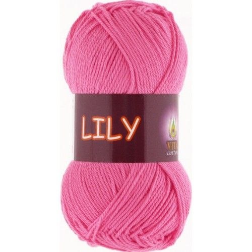 Пряжа для вязания Vita Lily 1612 ярко-розовый 50 гр/125 м 100% мерсеризованный хлопок  #1