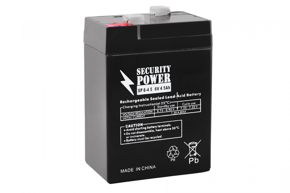 Security Power Аккумуляторная батарейка, 6 В, 4500 мАч, 1 шт #1