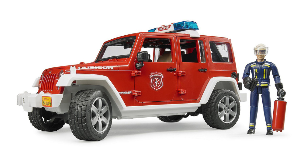 Машинка Bruder 02528 Пожарный внедорожник Jeep Wrangler Unlimited Rubicon с фигуркой пожарного  #1