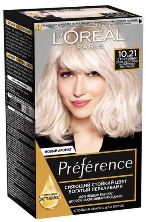 L'OREAL Preference Краска для волос 10.21 Стокгольм светло-светло русый перламутровый осветляющий  #1