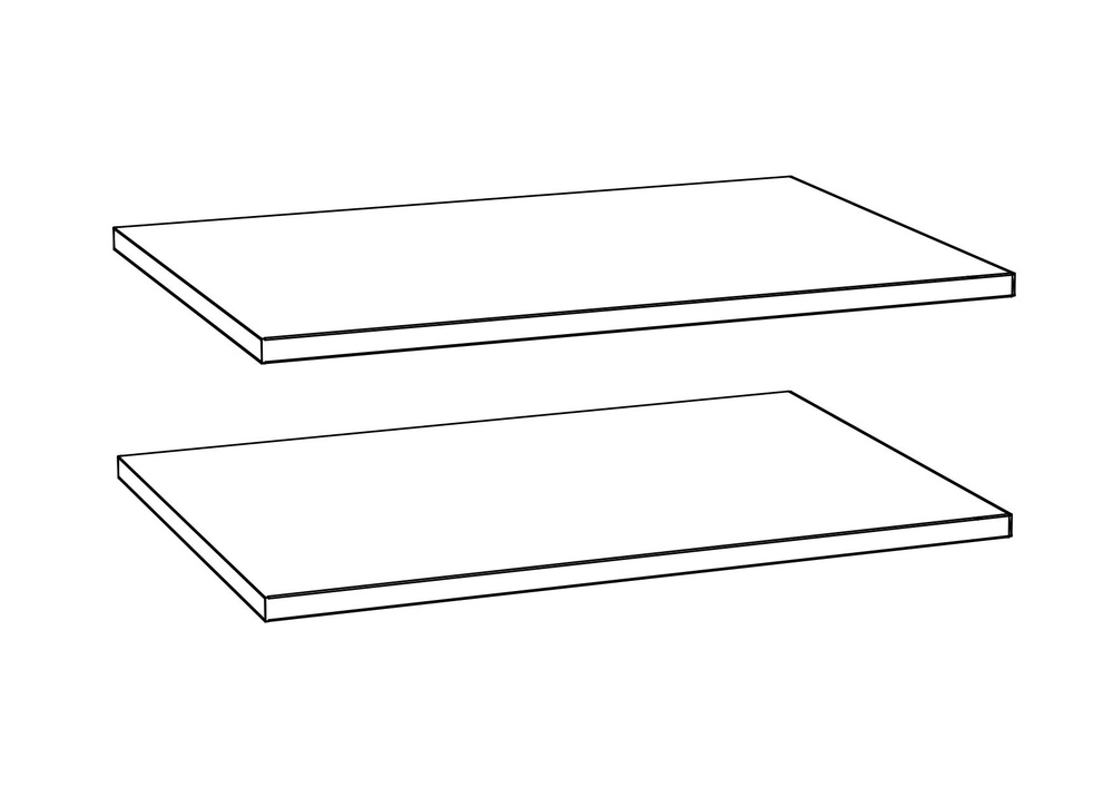 Полки для шкафа в комплекте 2 штуки, Белый (тиснение), 1 шт.  #1