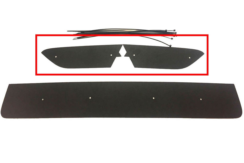 Стрелка 11 Зимняя защита на стяжках Mitsubishi ASX 2010-2013 (I) (Черный, верх, 2шт / НФ-00000679) арт. #1