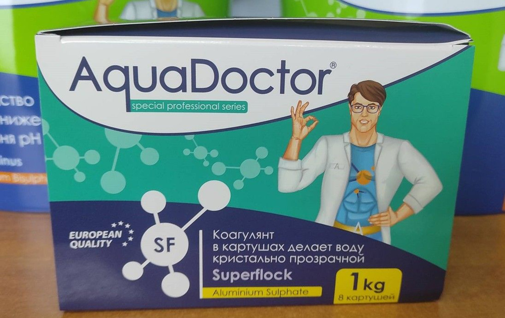 AquaDoctor Superflock 1 кг, коагулянт в картушах для бассейна #1