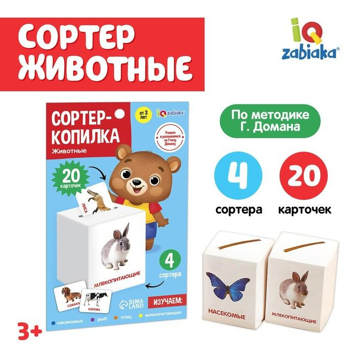 Сортер-копилка Животные по методике Г. Домана #1