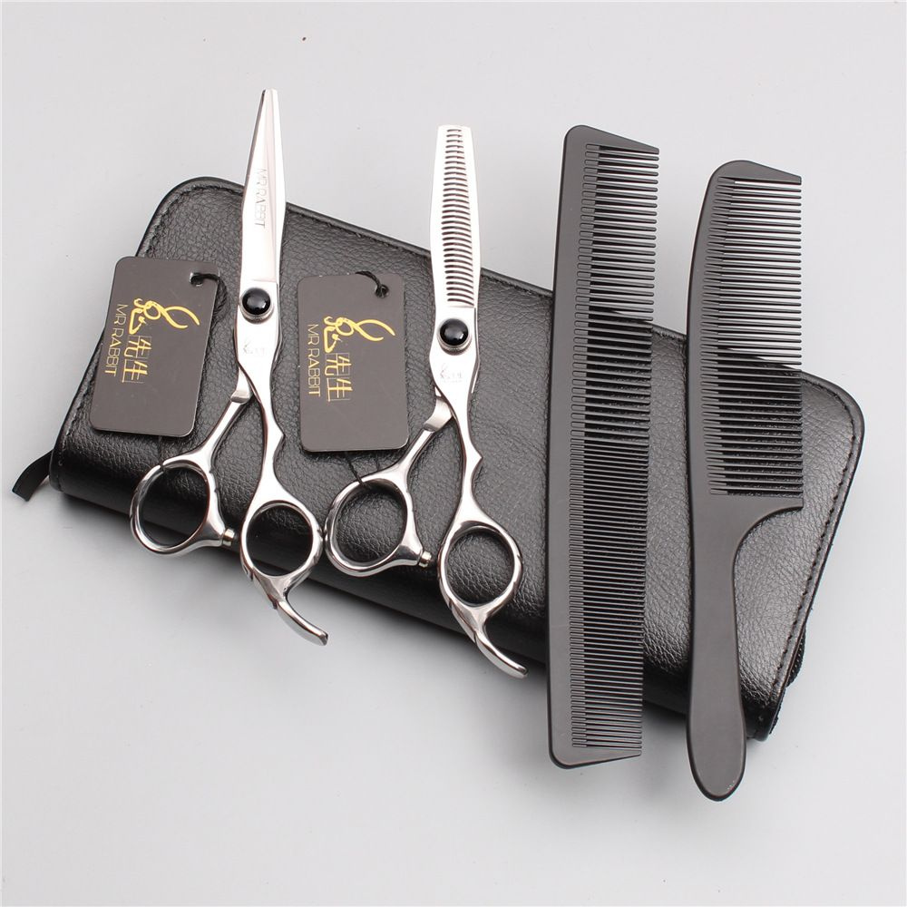 Набор профессиональных премиальных полуэргономичных парикмахерских ножниц для филировки и стрижки. Размер #1