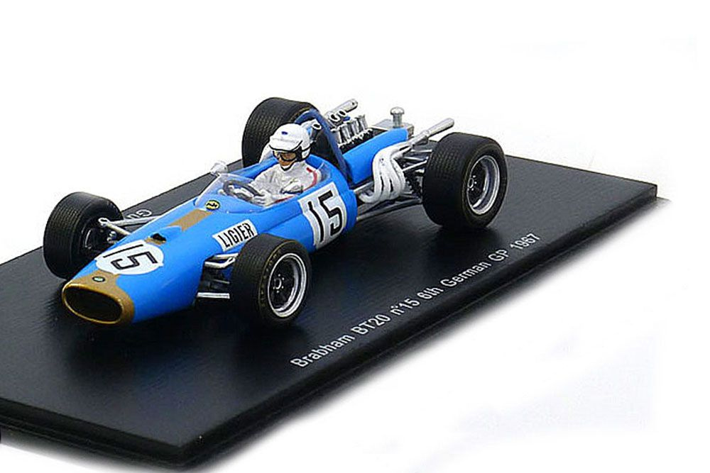Miniature Spark 1/43 Brabham BT20 Repco F1 - Nürburgring 1967 - Pilote Guy Ligier - Occasion