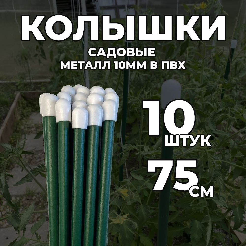 Колышки садовые металлические в ПВХ - 10шт, высота 50см - купить по ...