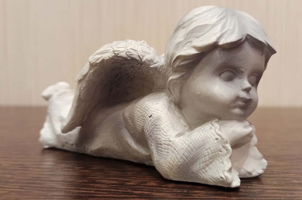 Статуэтка "Ангелочек маленький мечтатель" (A), длина 13см #1