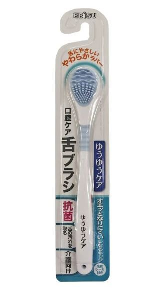 Японская мягкая щётка для чистки языка с ГИБКОЙ ручкой. Цвет: белый. EBISU, Япония  #1