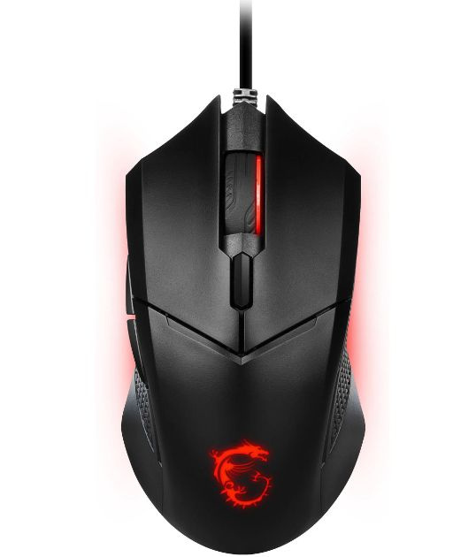 MSI Clutch GM08 Gaming Mouse, 4200 DPI, Optical Sensor, 3 Adjustable Weights, Re