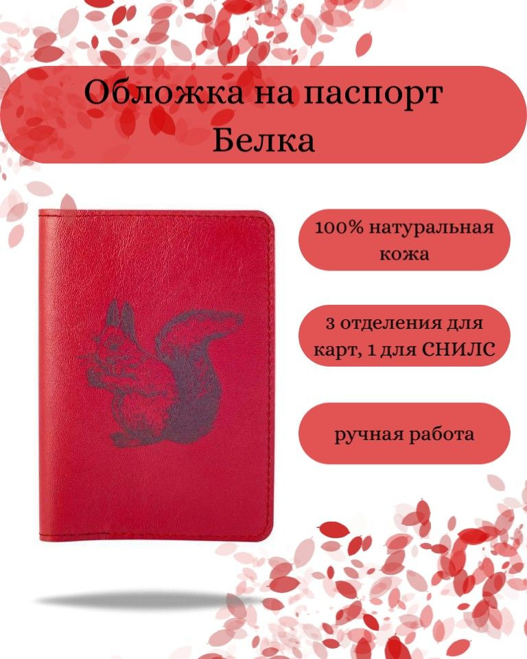 Обложка на паспорт Белка красная, женская, с принтом, рисунком, чехол на документы, для паспорта, загранпаспорта, #1