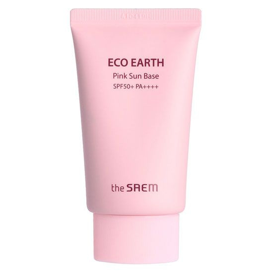 The Saem Eco Earth Pink Sun Base SPF50+ PA солнцезащитный крем-база с каламиновой пудрой (50г.)  #1