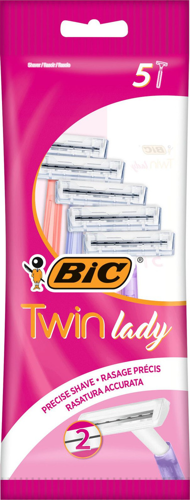 Bic Бритвенные одноразовые станки Twin Lady, 2 лезвия, 5 шт #1