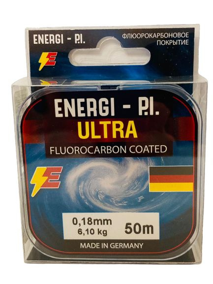 Леска рыболовная, монофильная ULTRA Fluorocarbon coated, 50 м; 0.18 мм ENERGI-P.I.  #1