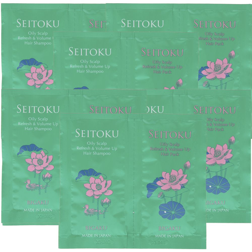 Bigaku Seitoku Oily Scalp Дорожный набор пробников японских шампуней и масок для объема и ухода за жирной #1