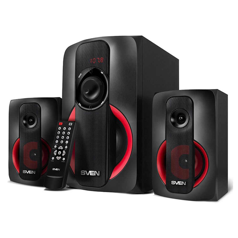 Колонки Sven MS-304, 2х10W+Subwoofer 20W, Bluetooth, FM, LED-дисплей, пульт, USB #1