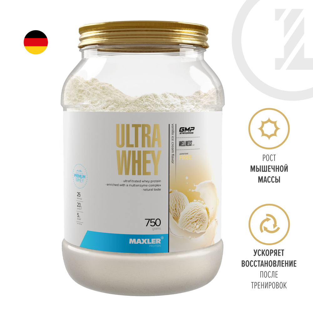 Протеин сывороточный для мужчин и женщин Maxler Ultra Whey 750 гр. - Ванильное мороженое  #1