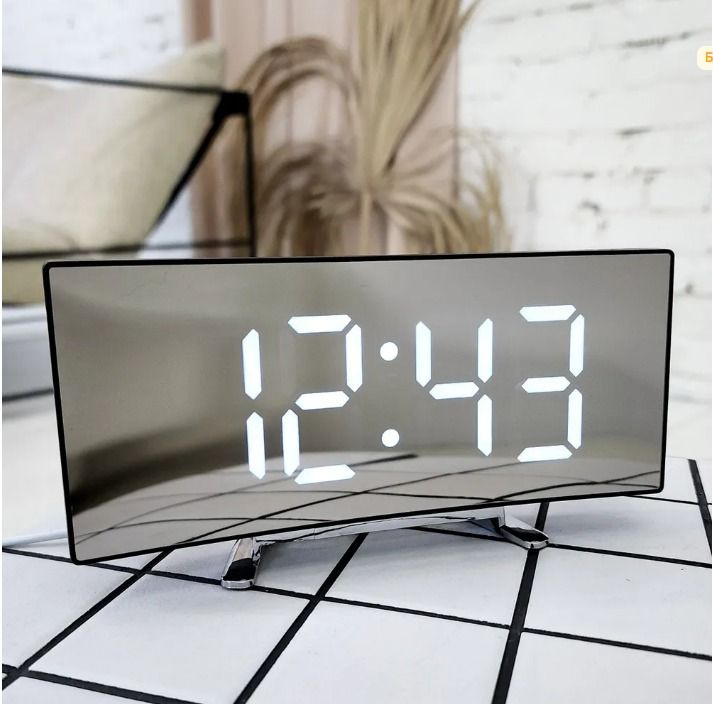 7-дюймовый цифровой будильник изогнутые туманные светодиодные электронные цифровые настольные часы для #1