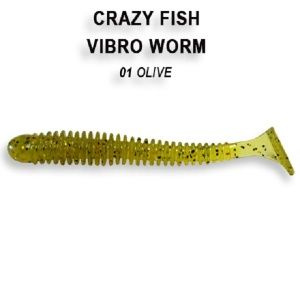 Приманка силиконовая Crazy Fish Vibro Worm 2" 5см, 3-50-27-6, 3 упаковки  #1