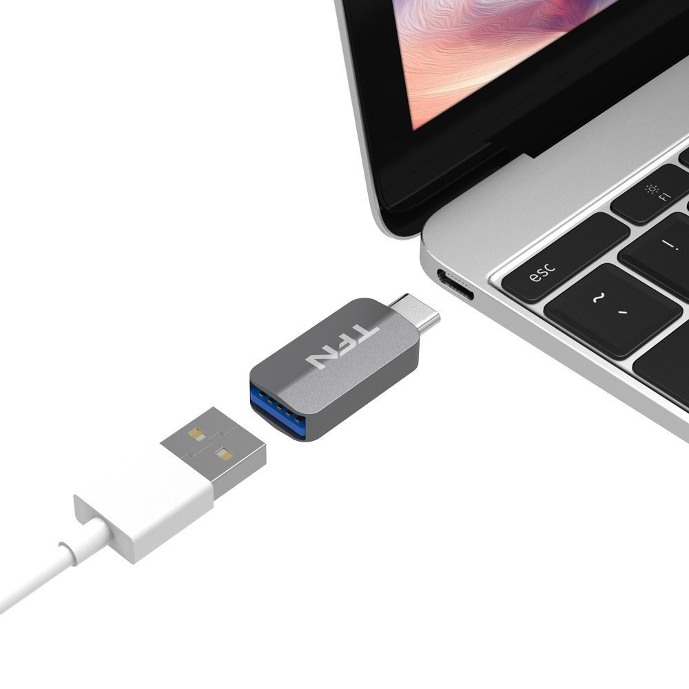 Адаптер переходник TFN OTG USB - Type-C, серый #1