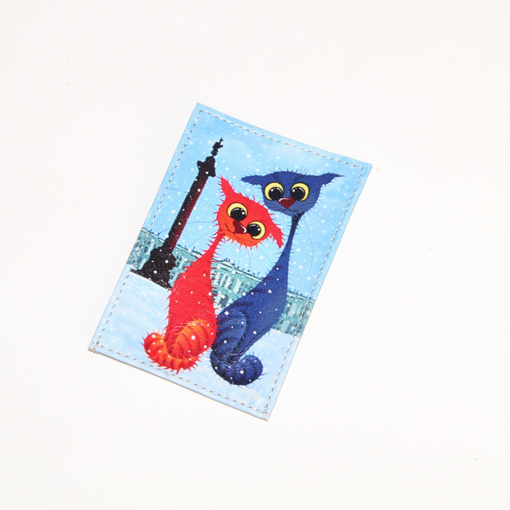 Обложка для проездного Grand, 02-048-116 "Коты худые зима на Дворцовой"  #1
