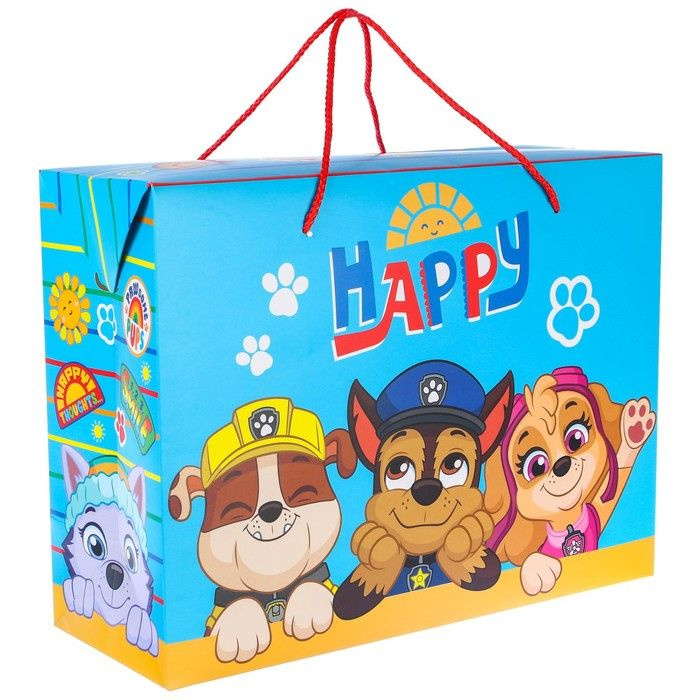 Пакет-коробка, "Happy", Щенячий патруль, 40х30х15 см #1