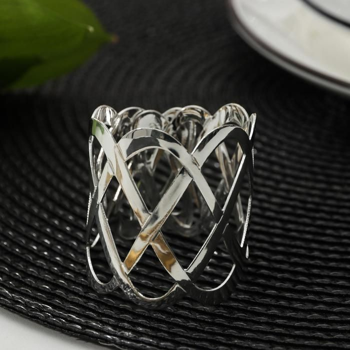 Кольцо для салфетки КНР Рэн, 4,5х4,5х5 см, цвет серебряный #1